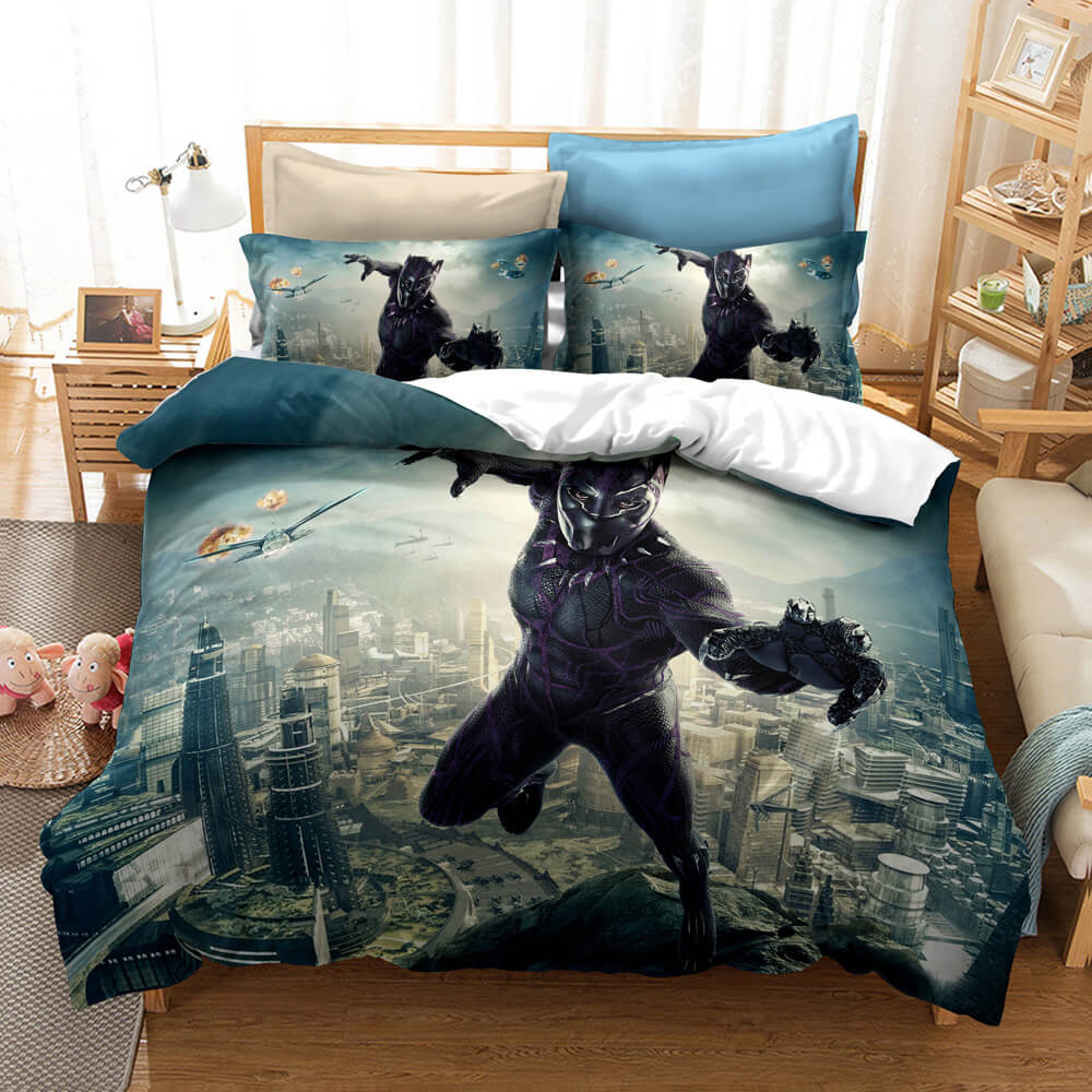 Black Panther Cosplay Bedding Set Quilt Duvet Covers Bed Sheets Sets