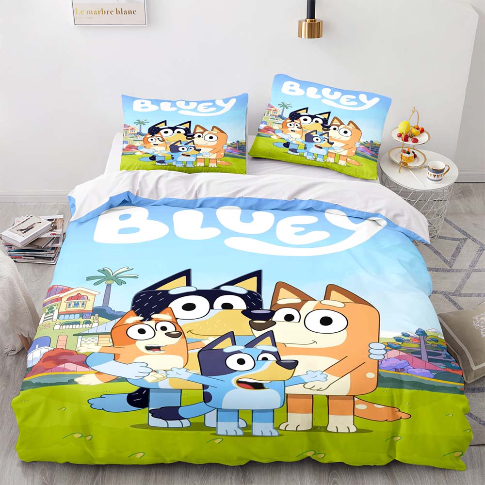 Bluey Pattern Bedding Set Quilt Cover Without Filler