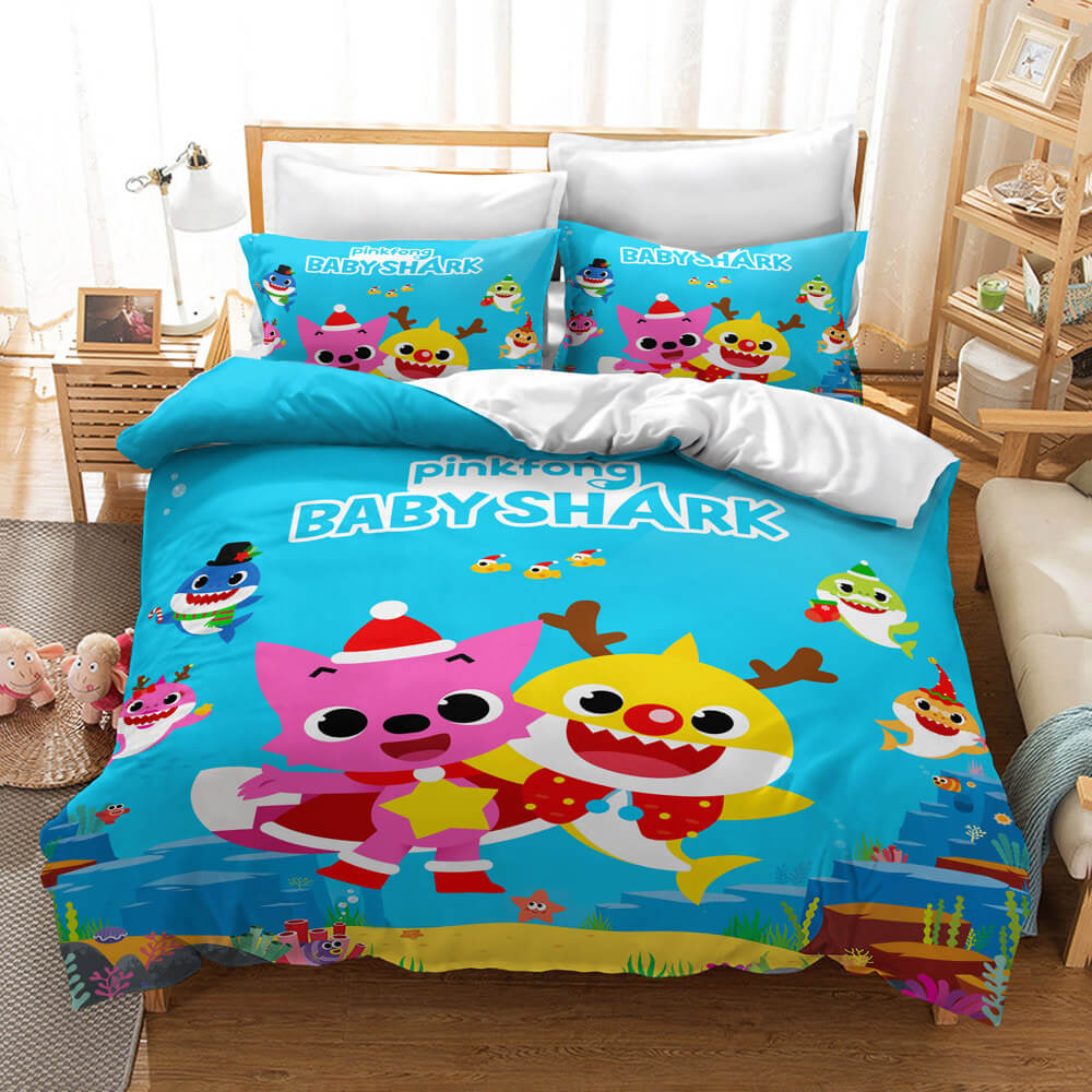 Cartoon Baby Shark Cosplay UK Bedding Set Duvet Cover Bed Sheets Sets