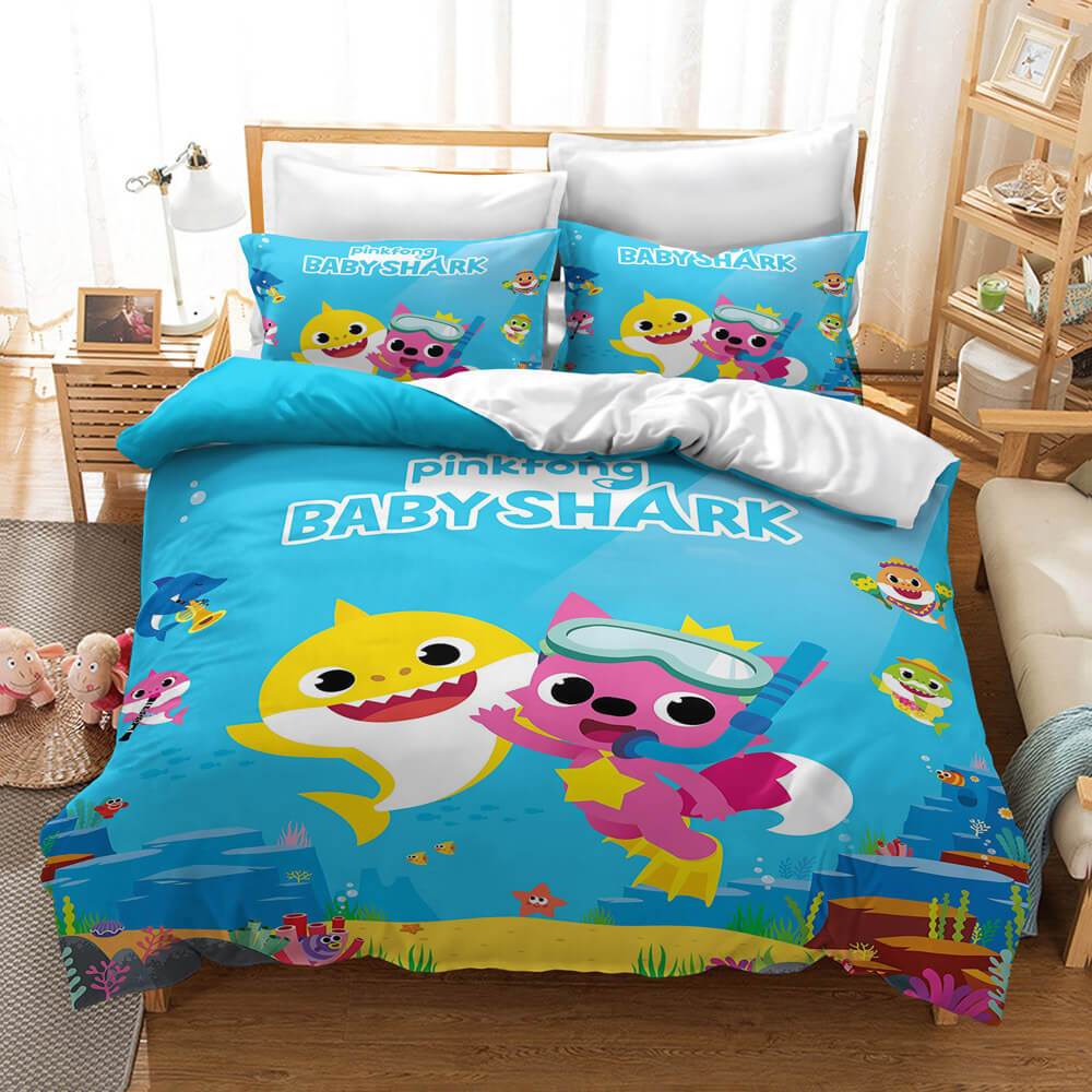 Baby Shark Kids Bedding Set  Duvet Cover Bed Sets