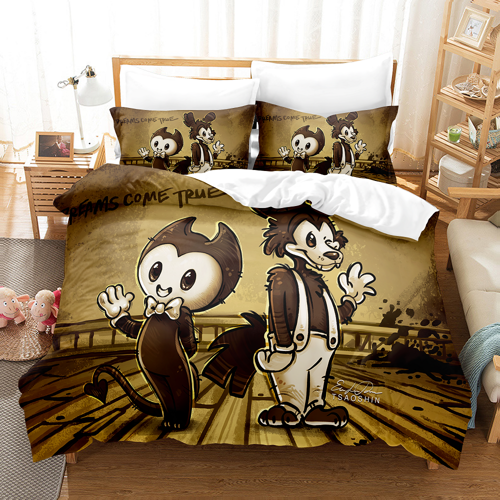Cartoon Bendy and the ink machine Bedding Set Quilt Duvet Cover Bed Sets