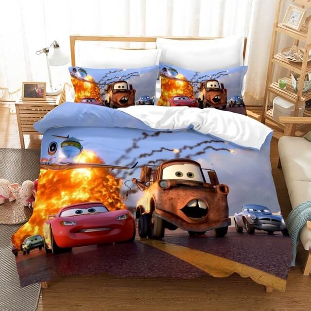 Cartoon Cars Cosplay Bedding Set Quilt Duvet Cover Sheets Bed Sets