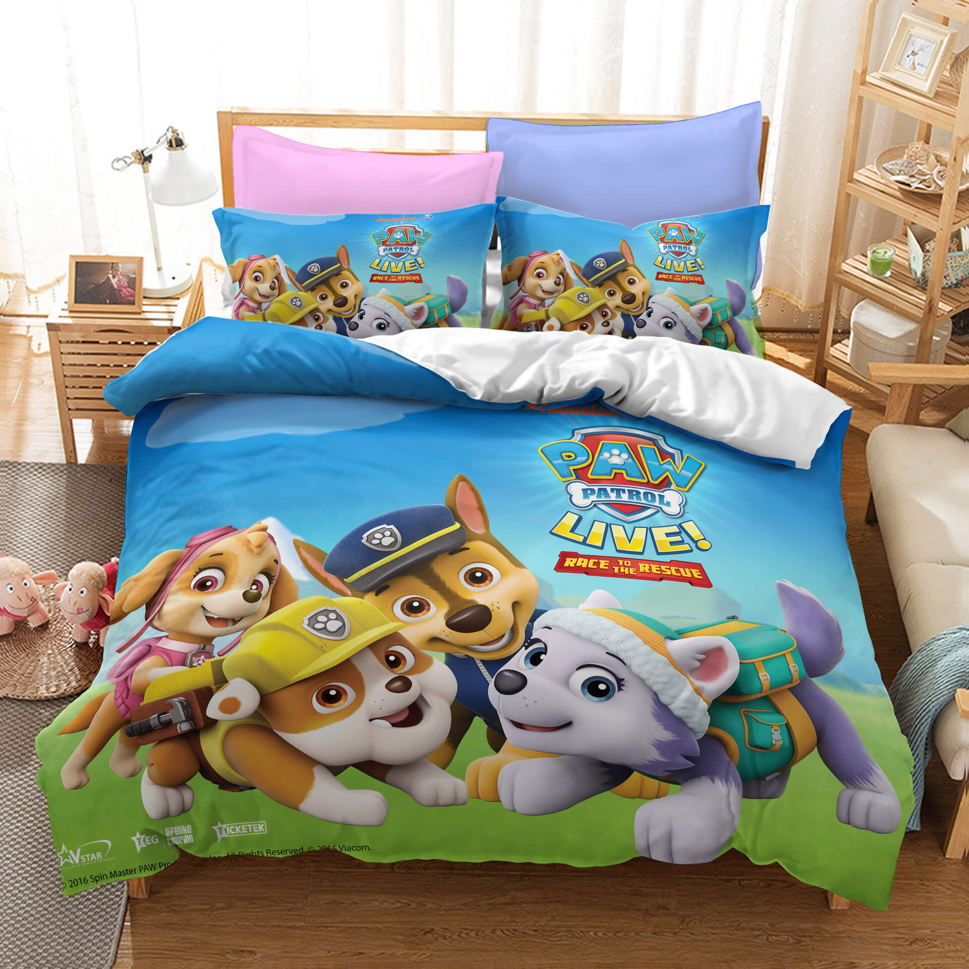 Cartoon PAW Patrol Cosplay Kids Bedding Set Quilt Duvet Cover Bed Sets