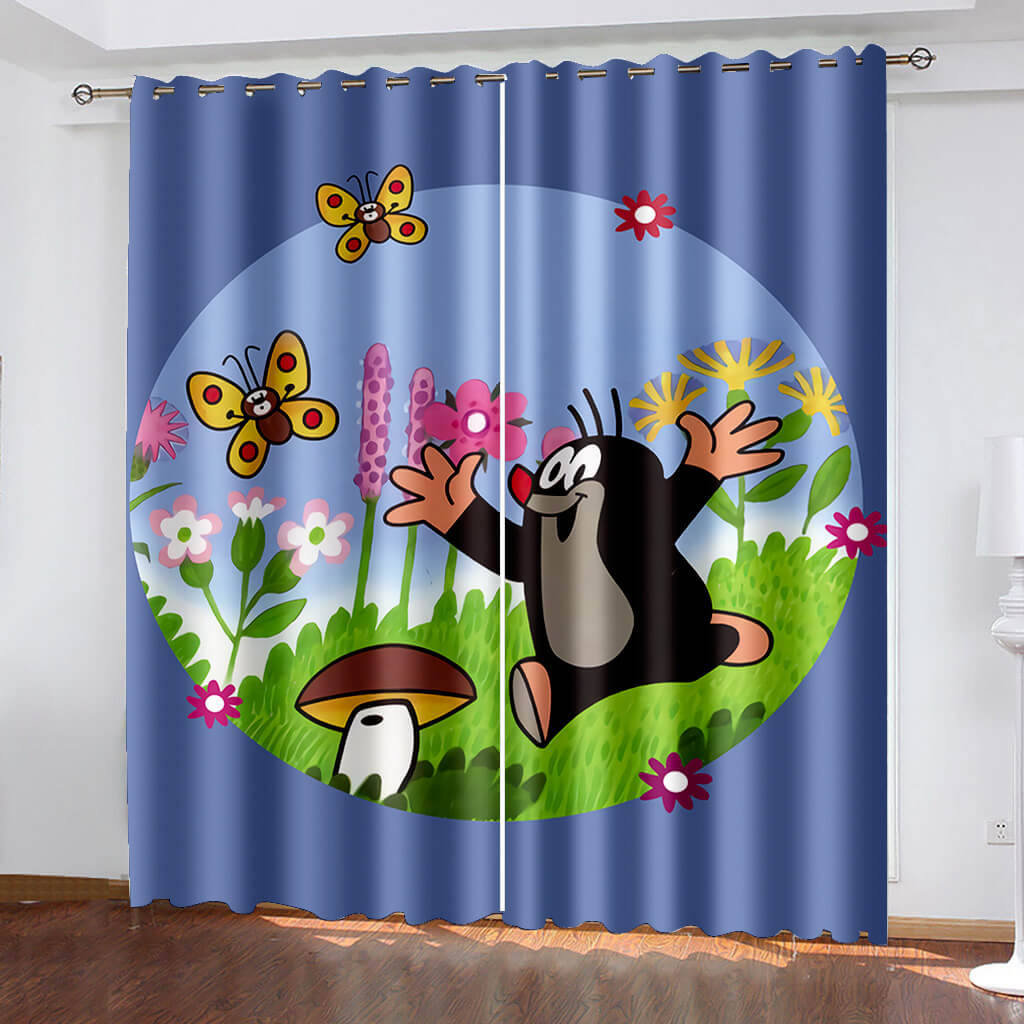 Cartoon Penguin Curtains Blackout Cosplay Window Treatments Drapes