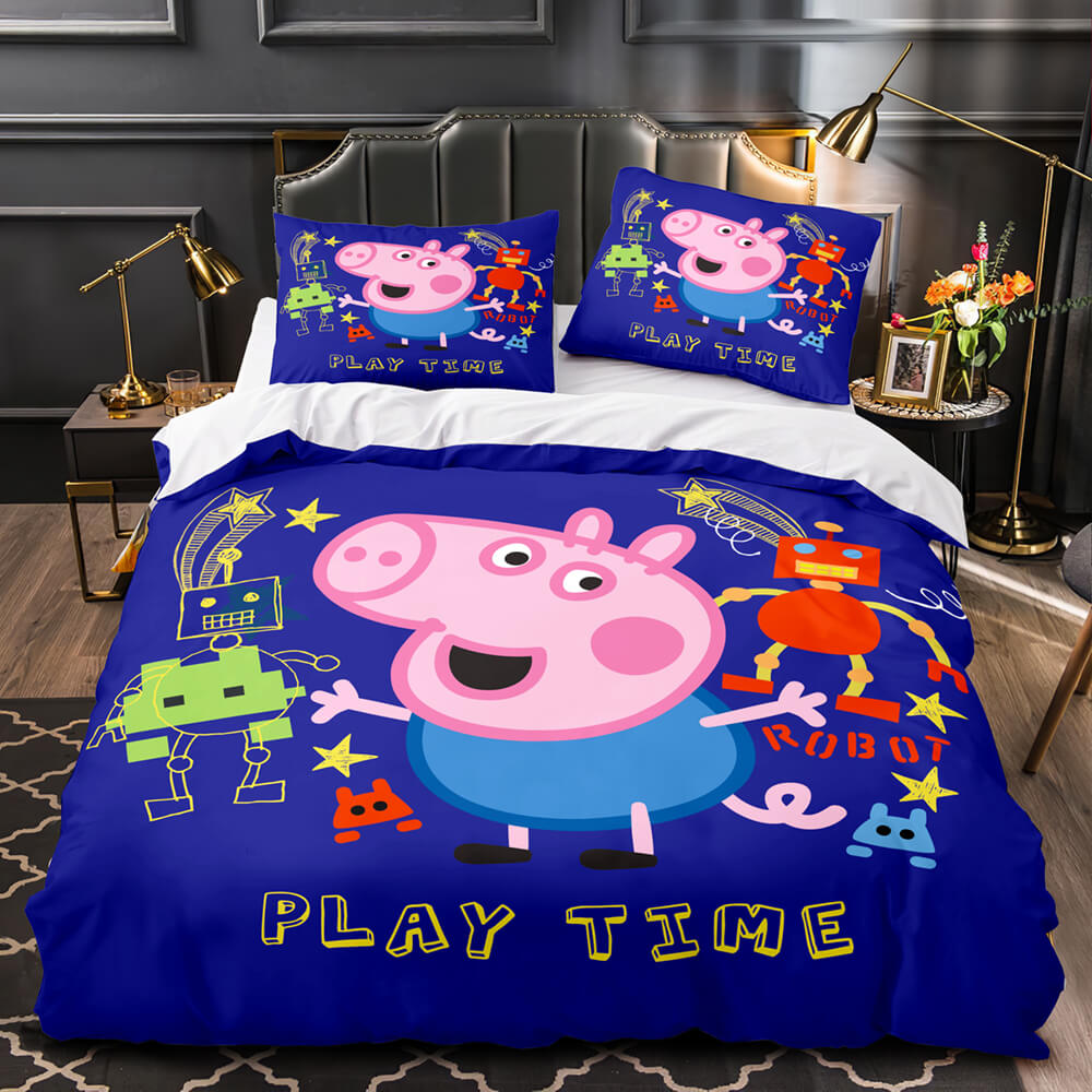 Cartoon Peppa Pig Bedding Set Quilt Duvet Cover Kids Bedding Sets