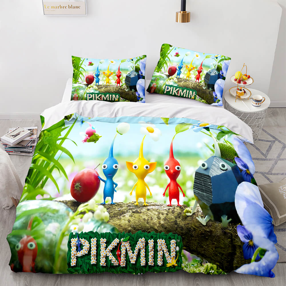 Cartoon Pikmin Cosplay Bedding Set Quilt Duvet Covers Bed Sheets Sets