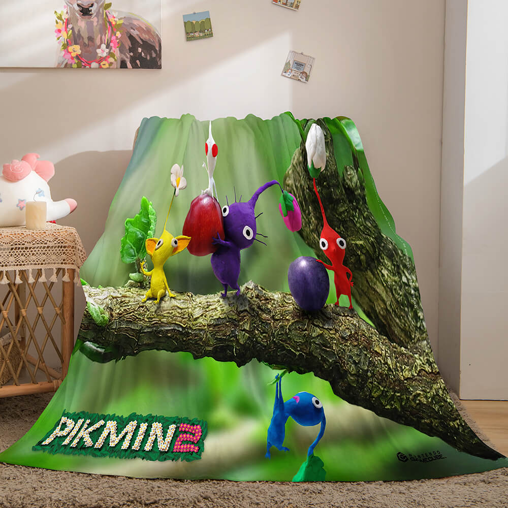 Cartoon Pikmin Cosplay Soft Flannel Fleece Blanket Throw Quilt Blanket