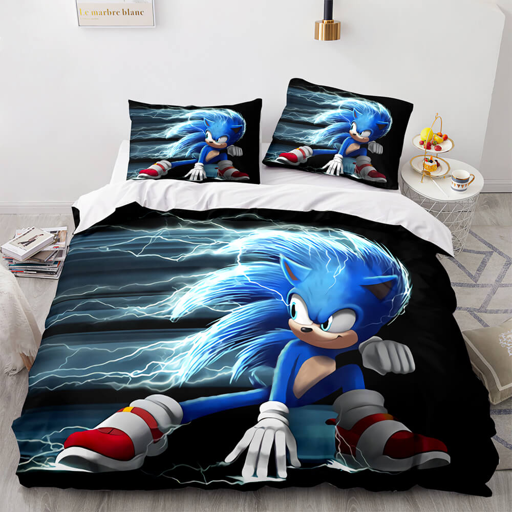 Cartoon Sonic The Hedgehog Bedding Set Duvet Cover Bed Sheets Sets