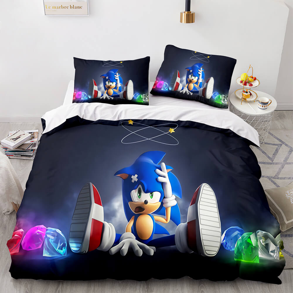 Cartoon Sonic The Hedgehog Cosplay Bedding Set Duvet Cover Bed Sets