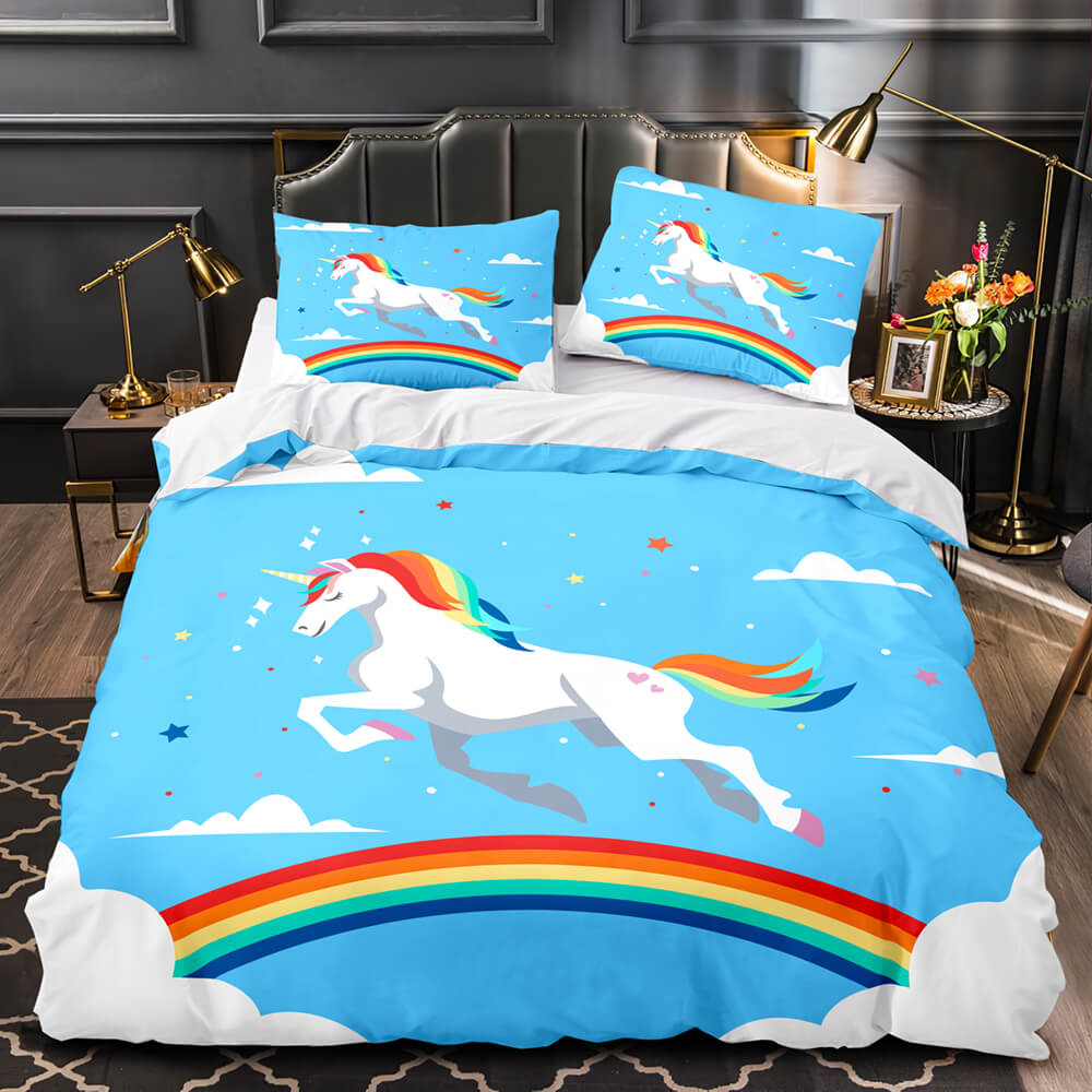 Cartoon Unicorn Bedding Set Quilt Duvet Cover Bedding Sets Kids Gift