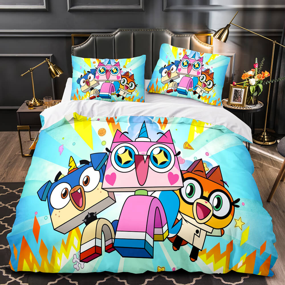 Cartoon Unikitty Bedding Set Quilt Duvet Cover Bedding Sets for Kids