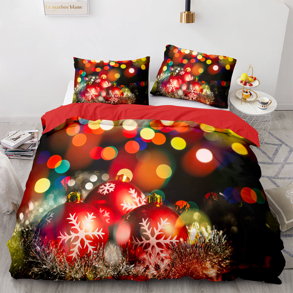 Merry Christmas Pattern Bedding Set Quilt Cover Without Filler