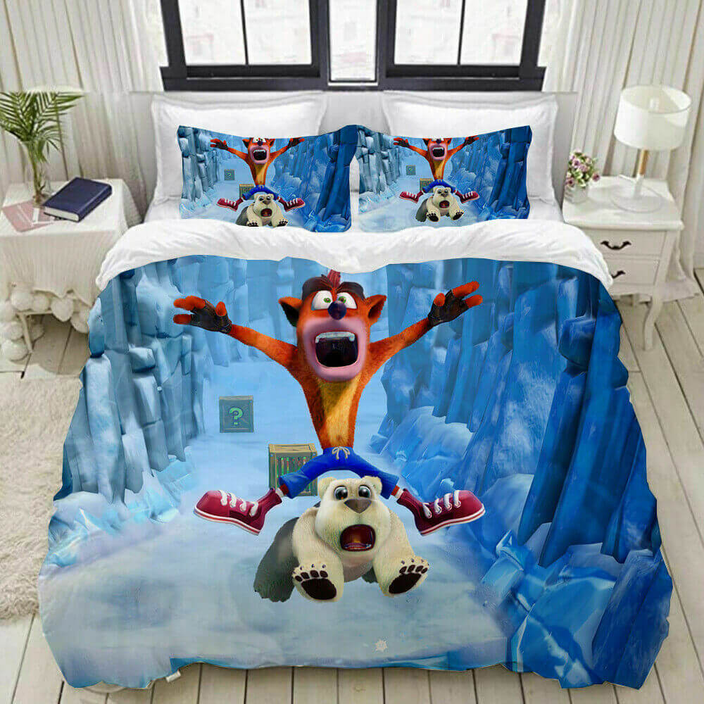 Crash Bandicoot Cosplay UK Bedding Set Quilt Duvet Cover Bed Sets