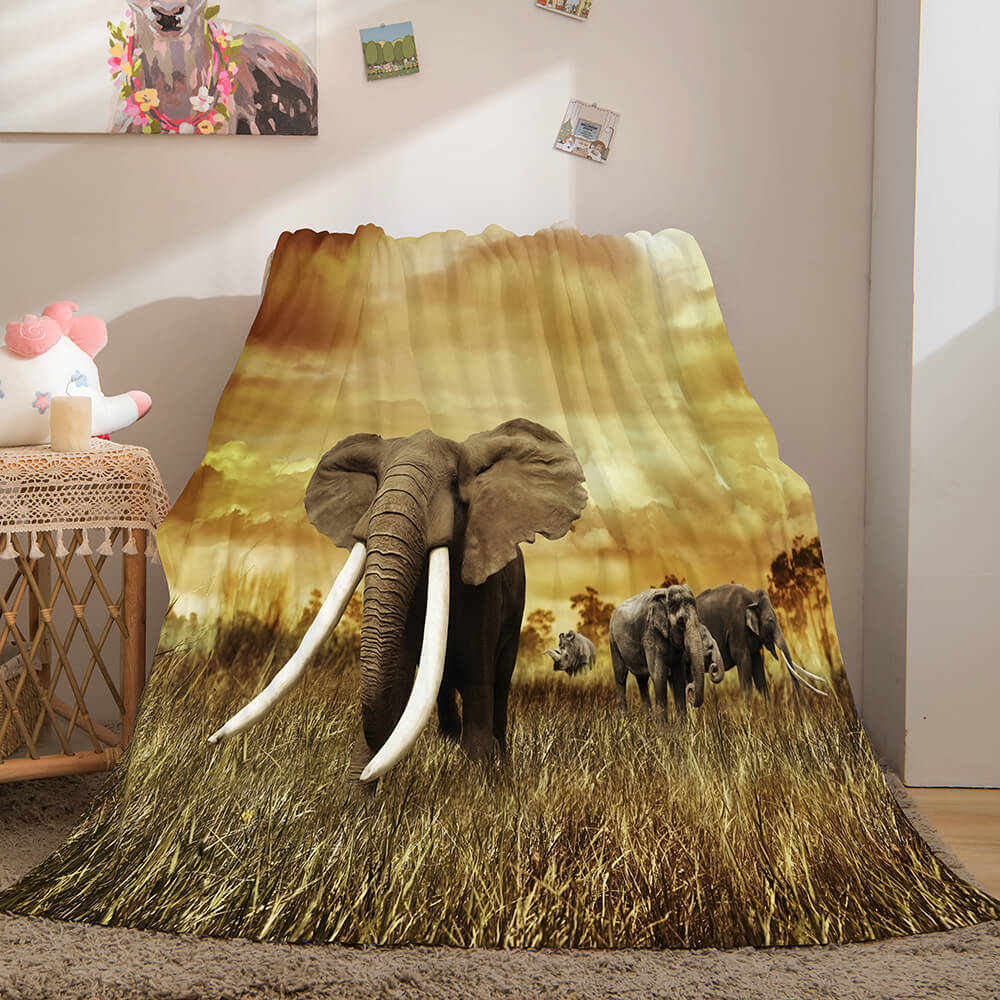 Cute Elephant Soft Flannel Fleece Blanket Dunelm Bedding Blanket