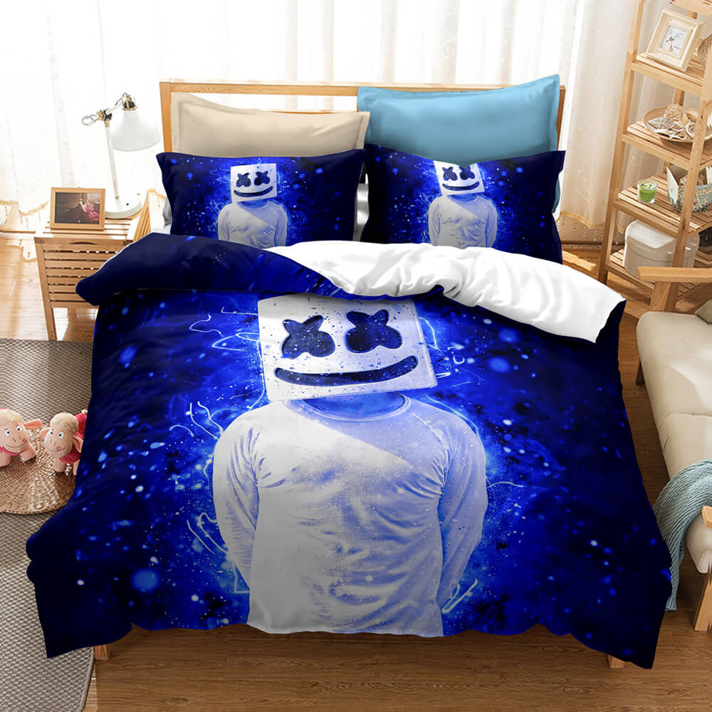 DJ Marshmello Cosplay Bedding Set Quilt Duvet Covers Bed Sheets Sets
