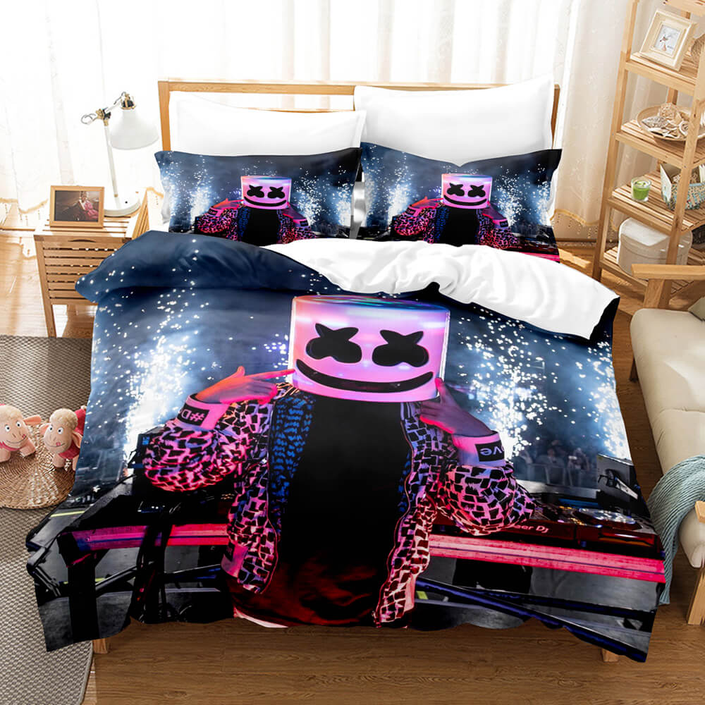 DJ Marshmello Cosplay UK Bedding Set Duvet Cover Bed Sheets Sets