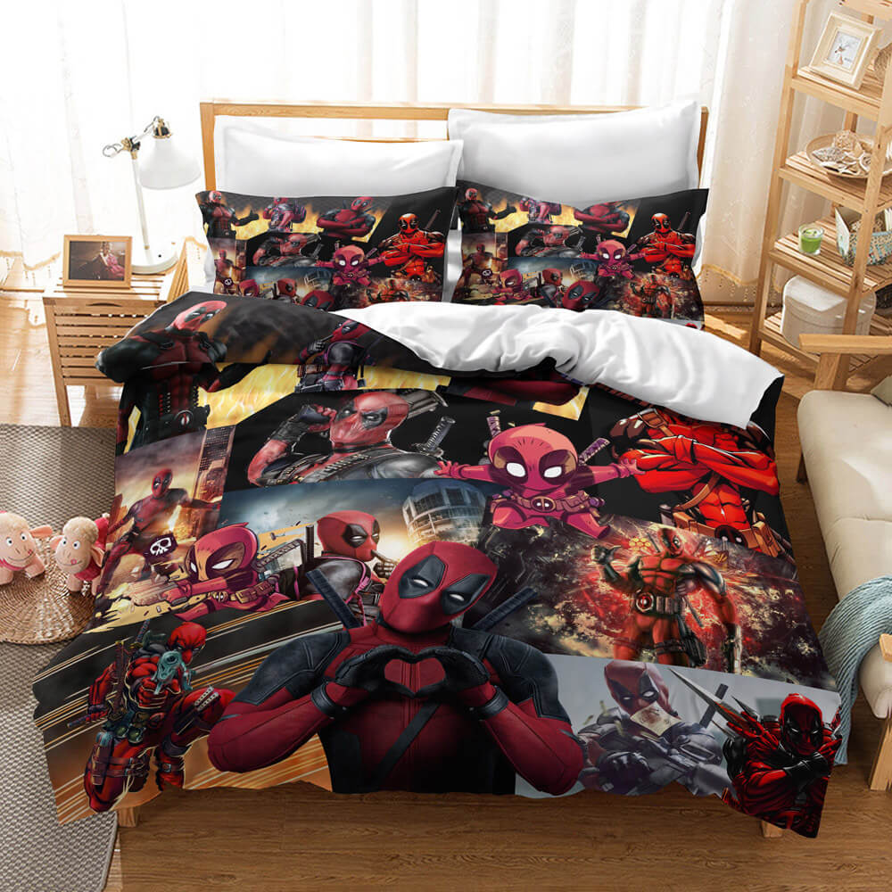 Deadpool 2 Cosplay UK Bedding Set Quilt Duvet Cover Bed Sheets Sets