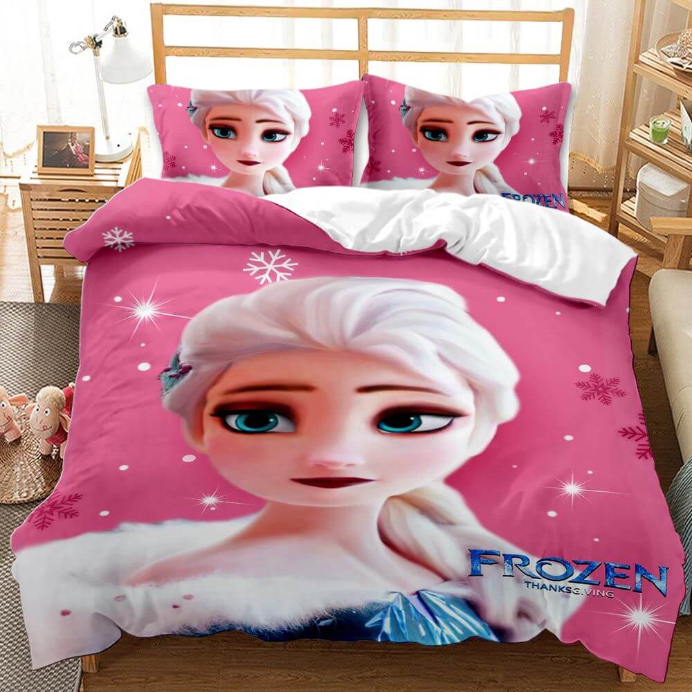 Disney Frozen 2 Cosplay Bedding Set Quilt Duvet Cover Bed Sheets Sets