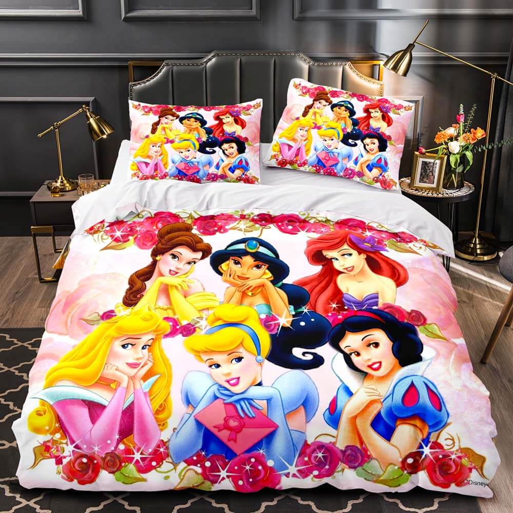 Disney Princess Snow White Cinderella Belle Bedding Set Duvet Cover