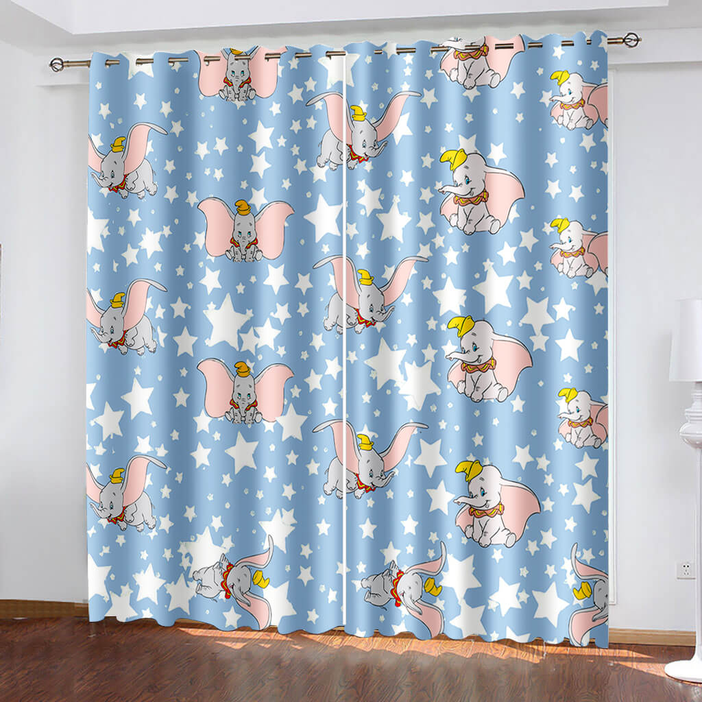 Dumbo Curtains Cosplay Blackout Window Treatments Drapes for Room Decor