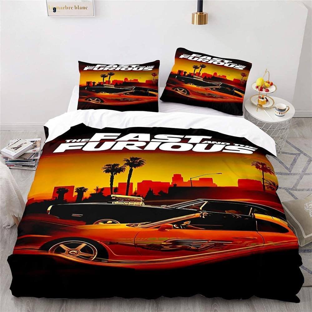 Fast & Furious Cosplay Bedding Set Quilt Duvet Covers Bed Sheets Sets