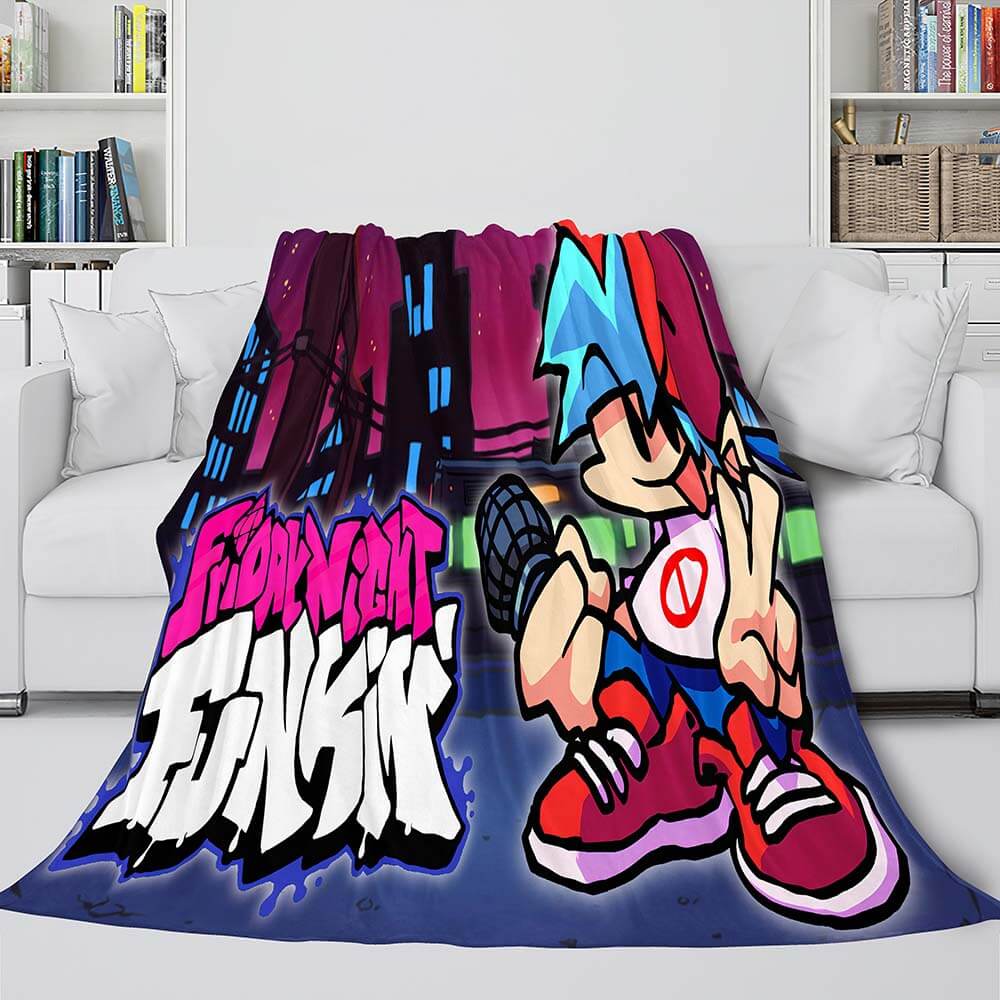 Friday Night Funkin Cosplay Flannel Blanket Warm Throw Quilt Blanket