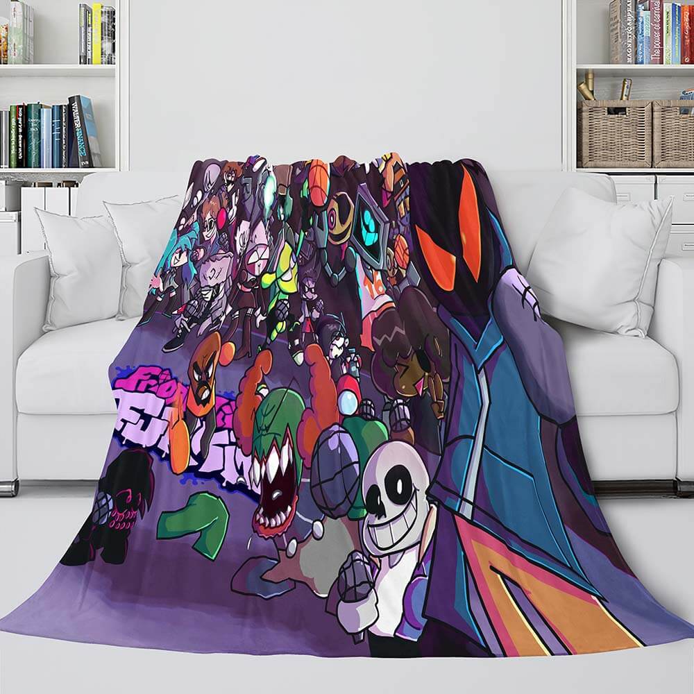 Friday Night Funkin Cosplay Flannel Fleece Blanket  Throw Bed Blankets