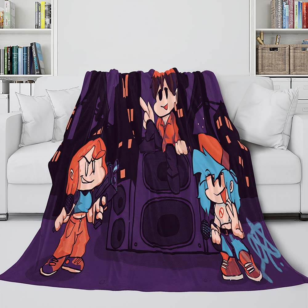 Friday Night Funkin Cosplay Flannel Fleece Blanket Throw Quilt Blanket