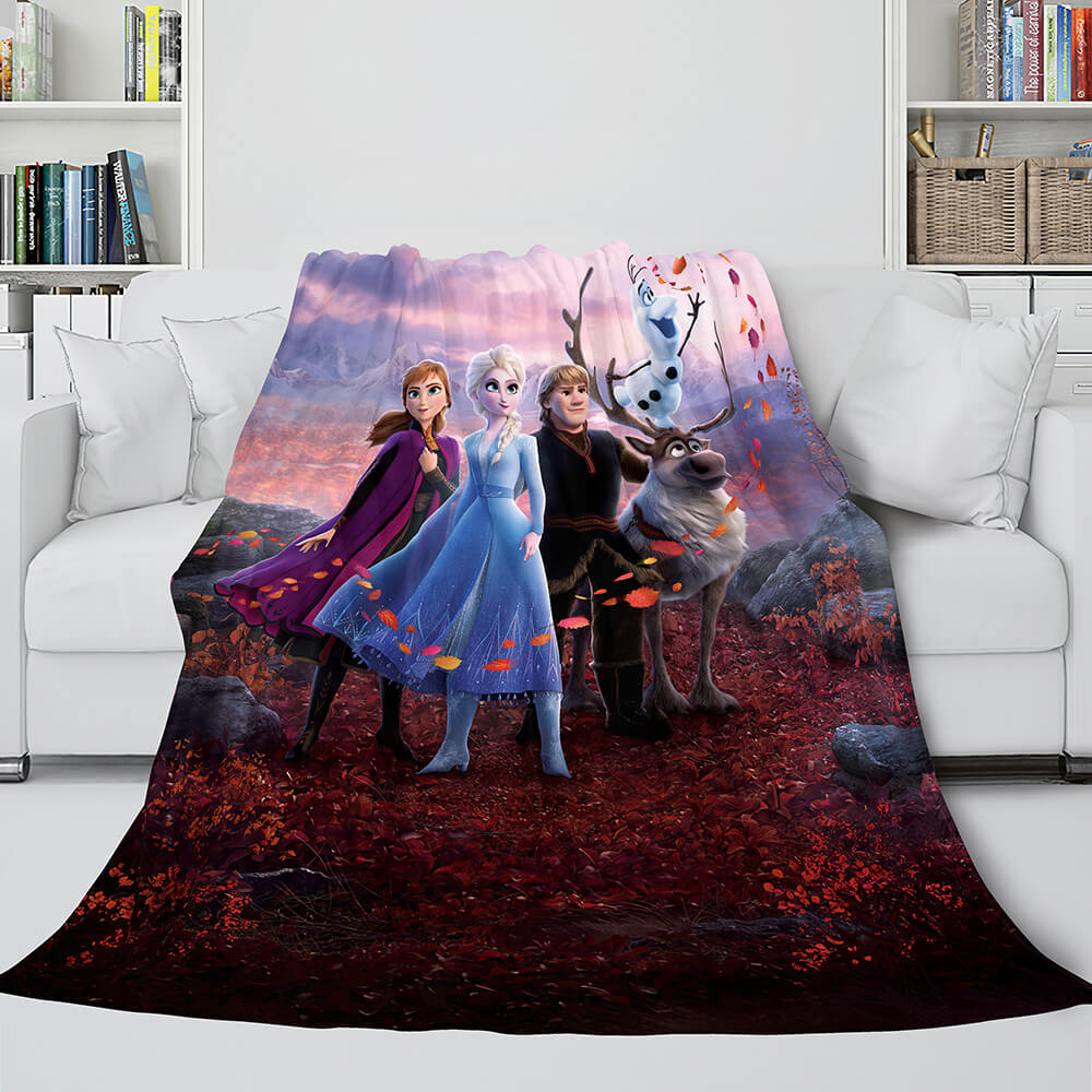 Frozen Princess Anna Elsa Flannel Fleece Blanket Throw Cosplay Blanket