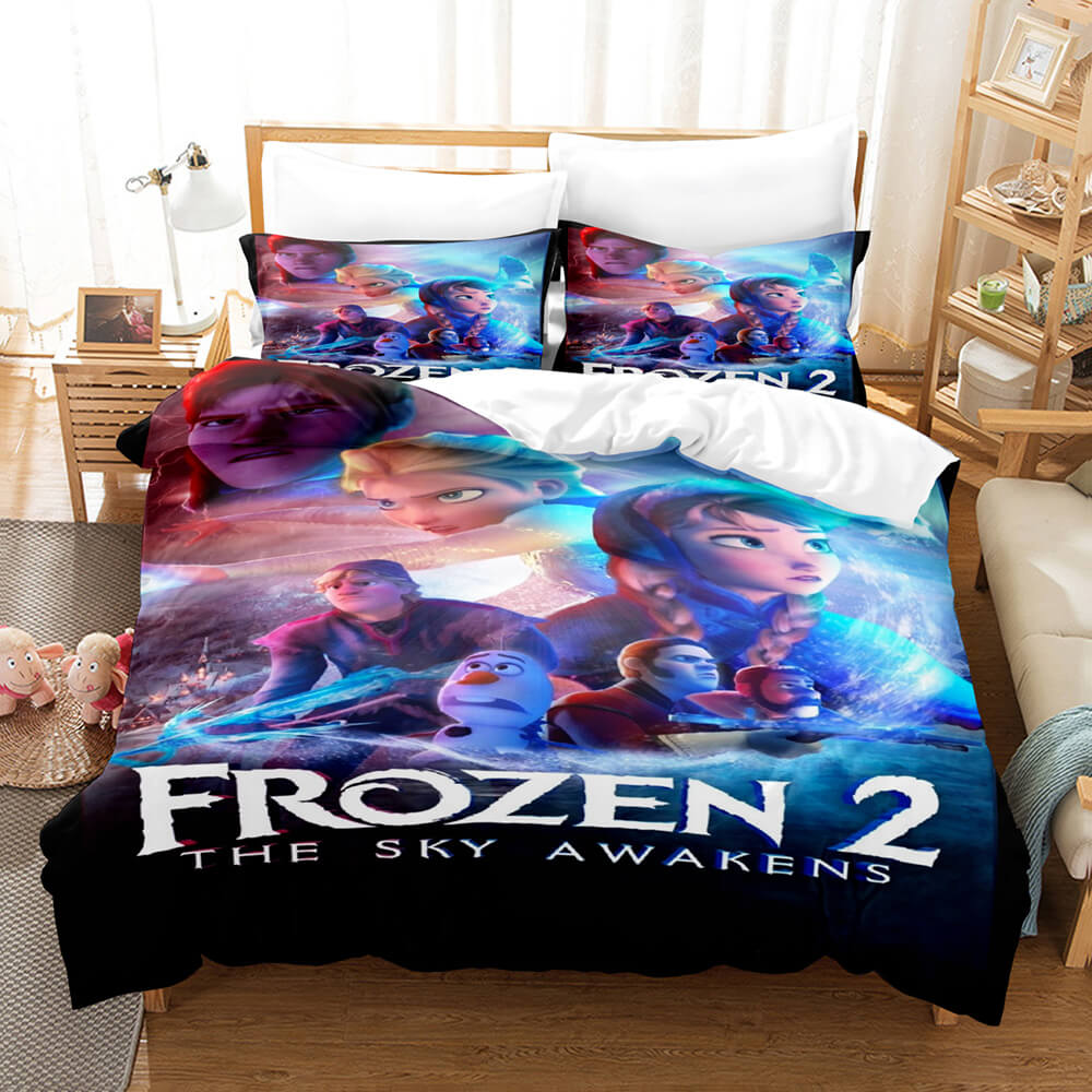 Frozen 2 Elsa Anna Cosplay Kids Bedding Set Quilt Duvet Cover Bed Sets