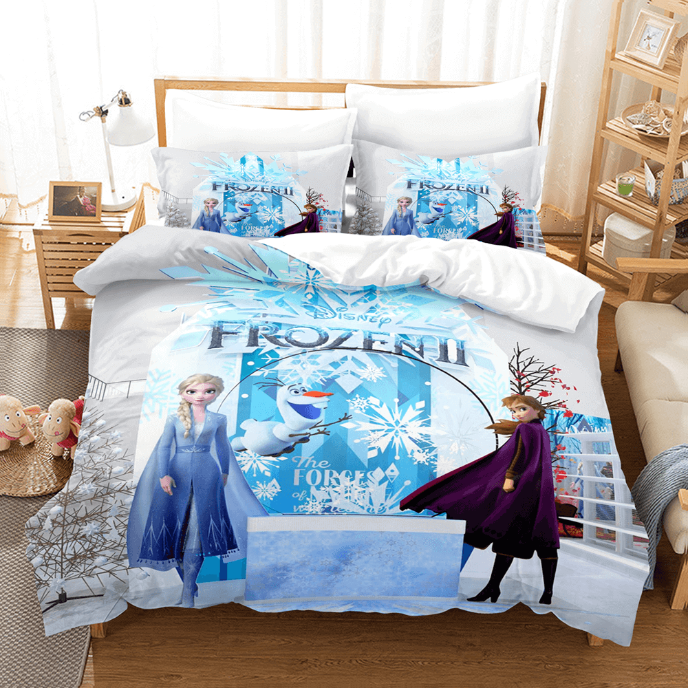 Frozen 2 Princess Elsa Anna Cosplay Bedding Set Quilt Bed Sheets Sets