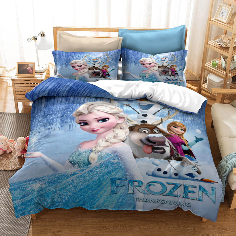 Frozen Princess Elsa Anna Bedding Set Duvet Cover Quilt Bed Sets
