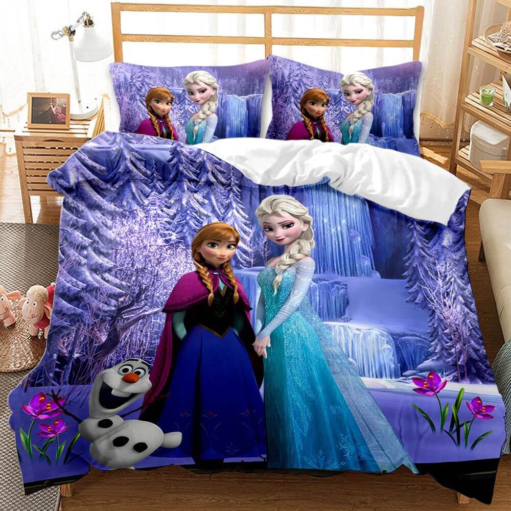 Frozen Princess Elsa Anna Cosplay Bedding Set Quilt Duvet Covers Sets