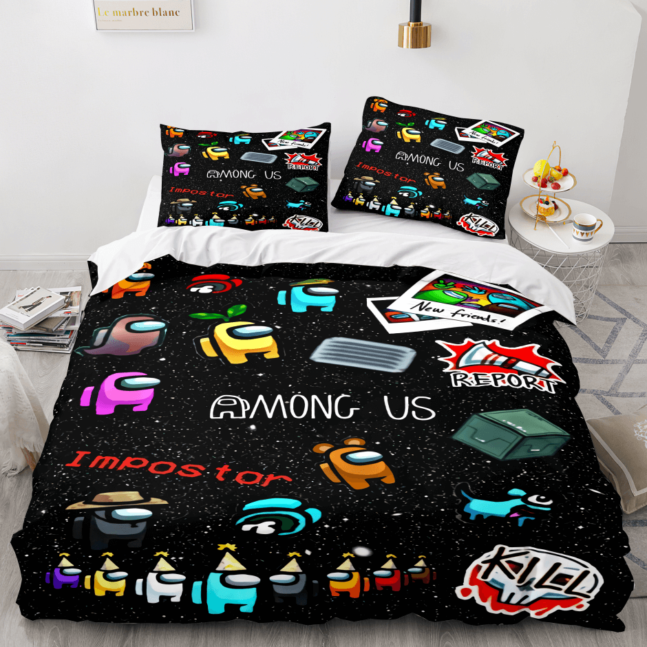 Game Among Us Cosplay Kids Bedding Set Quilt Duvet Cover Bed Sets