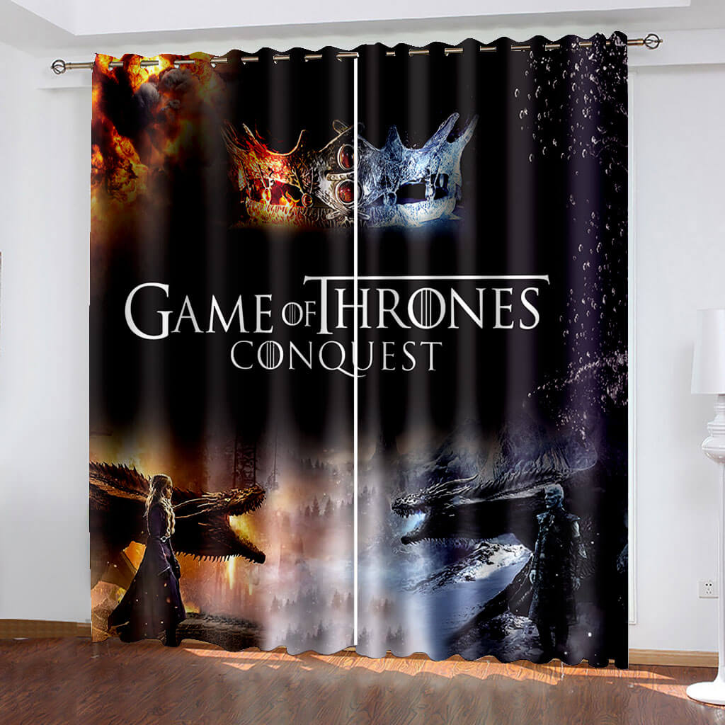 Game of Thrones Curtains Ice and Fire Blackout Window Treatments Drapes