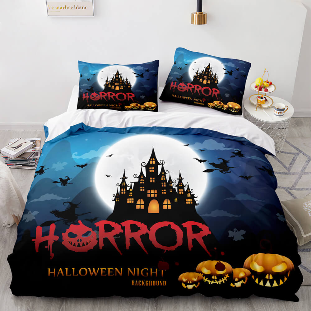 Happy Halloween Theme Bedding Set UK Duvet Covers Bed Sheets Sets