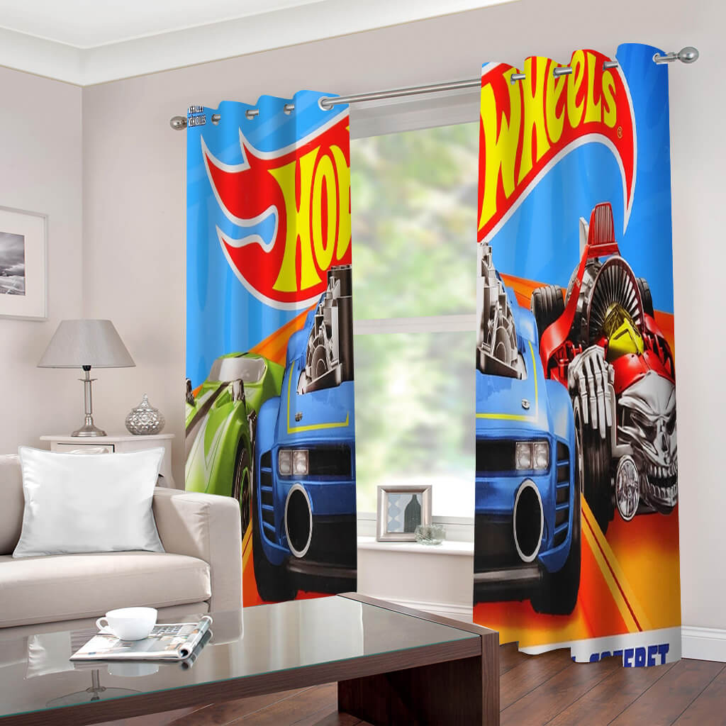 Hot Wheels Curtains Cosplay Blackout Window Drapes for Room Decoration