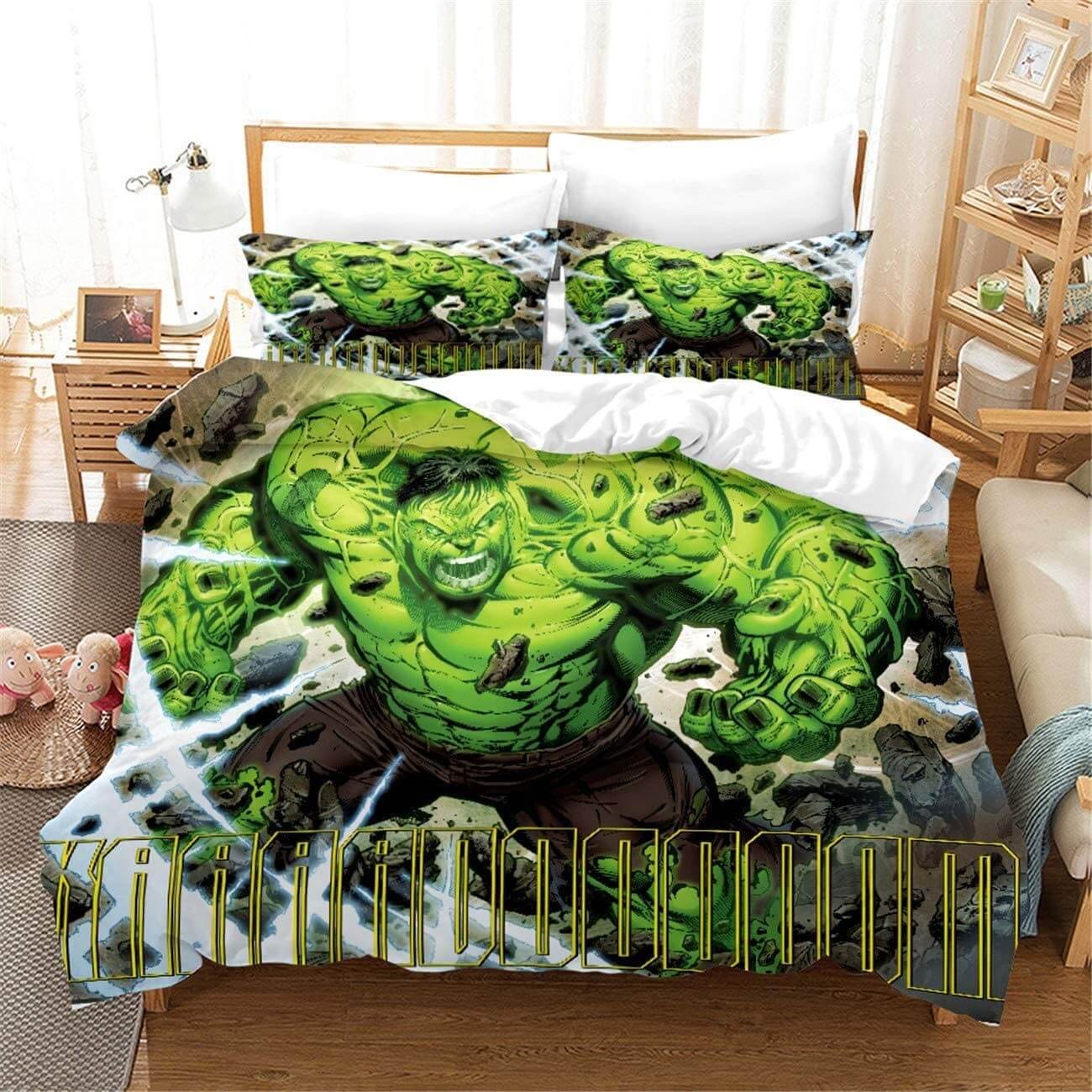 Hulk Bruce Banner Cosplay Bedding Set Duvet Cover Quilt Bed Sheets Sets