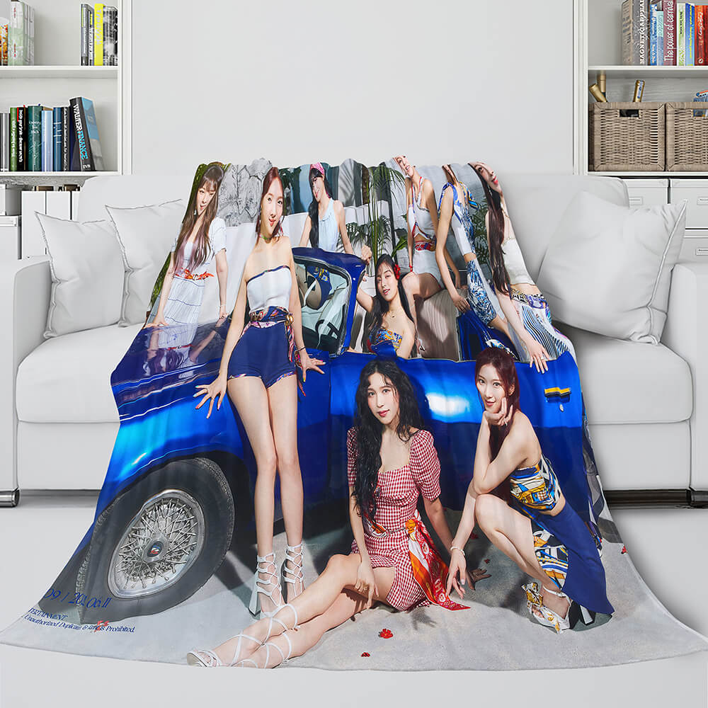JYP Ent Twice 10th Taste of Love Cosplay Flannel Fleece Throw Blanket