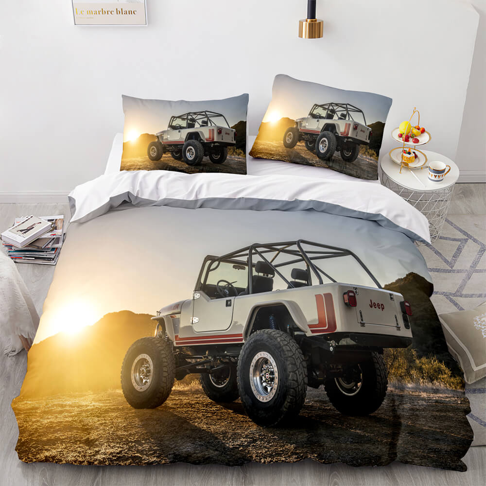 Jeep 4X4 Vehicle Off-Road Adventure Car Bedding Set Quilt Duvet Covers