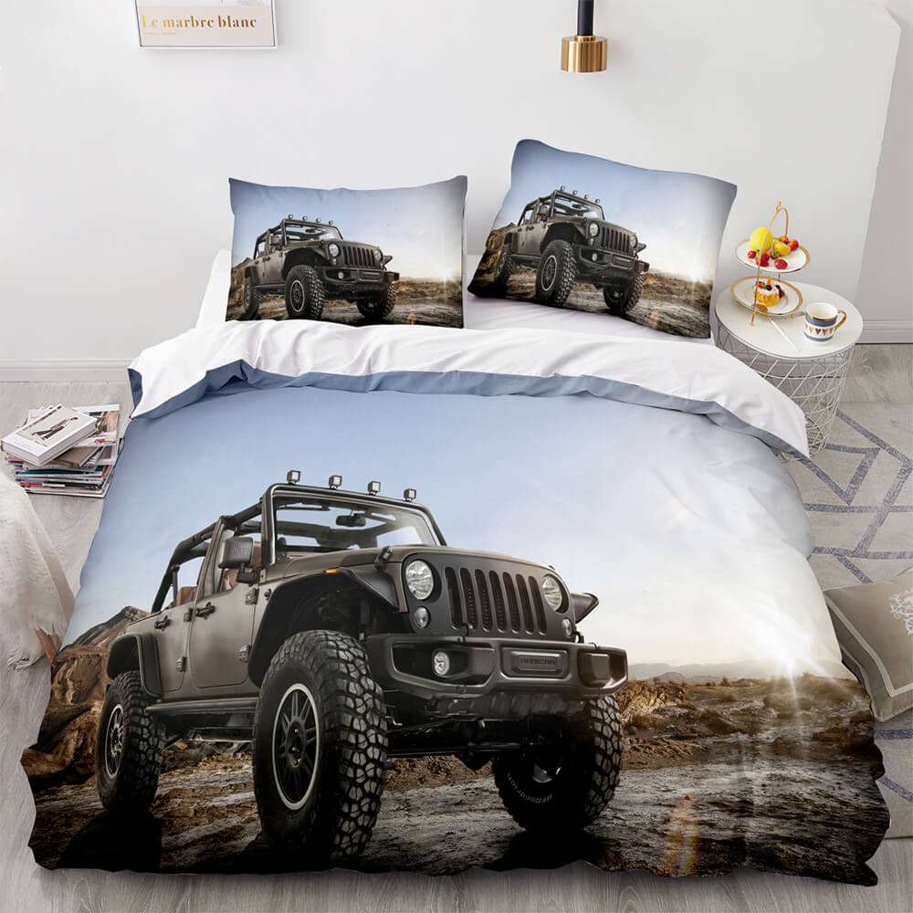 Jeep 4X4 Vehicle Off-Road Adventure Car Bedding Quilt Duvet Cover Sets