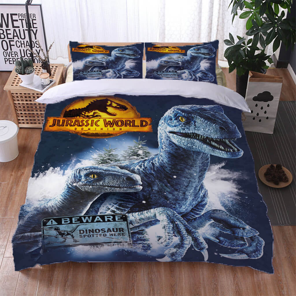 Jurassic World Dominion Bedding Set Dinosaur Quilt Cover