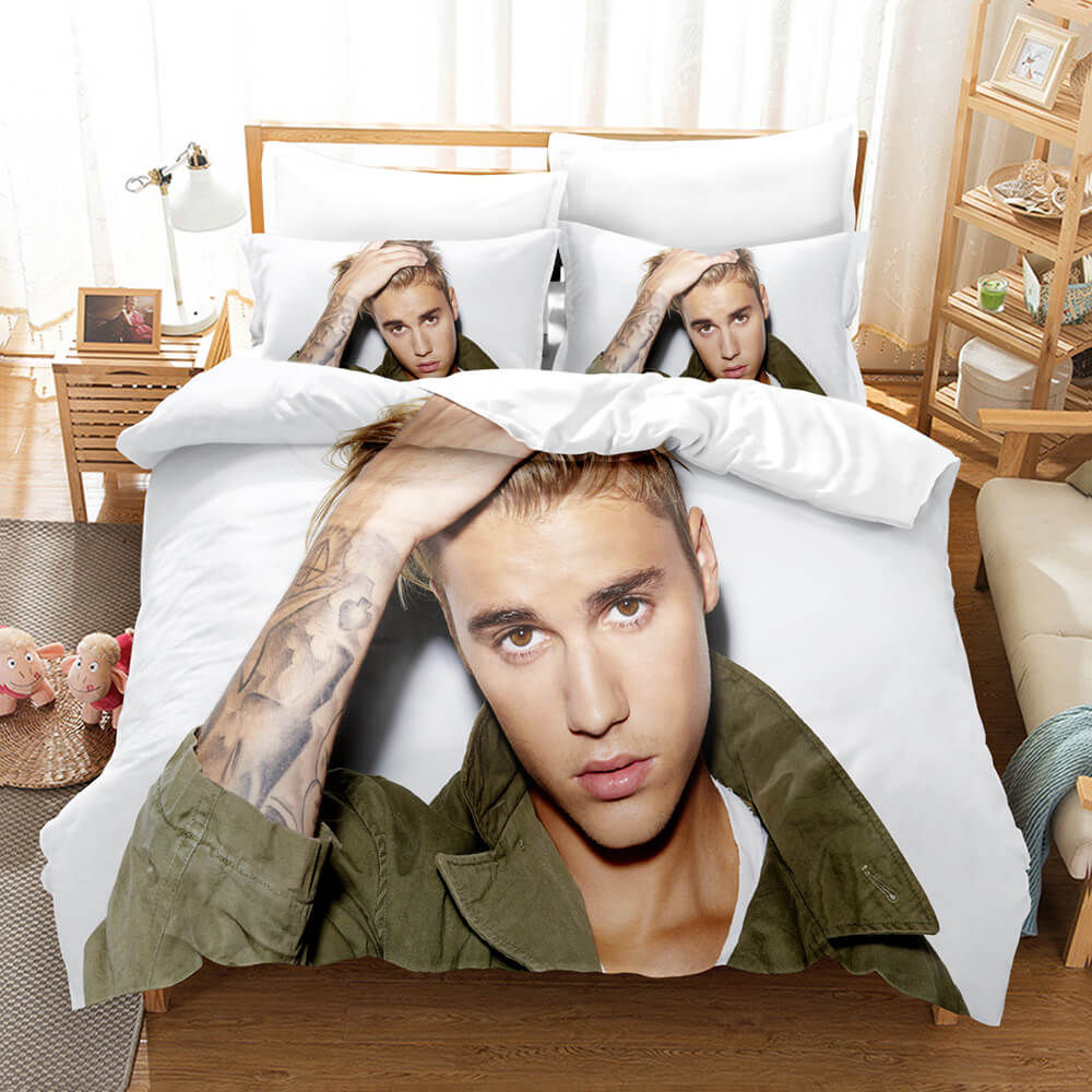 Justin Bieber Cosplay Bedding Set Quilt Duvet Covers Bed Sheets Sets
