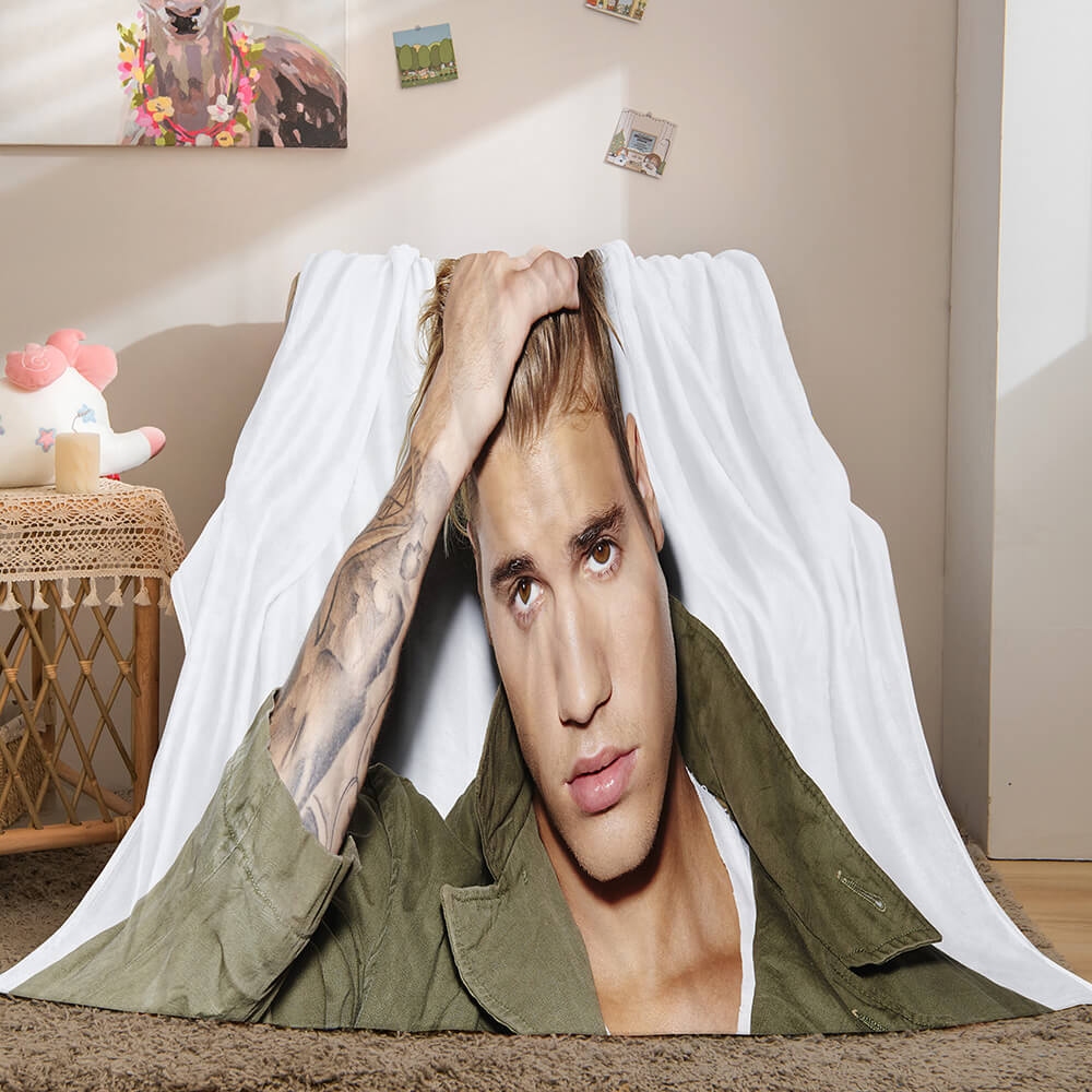 Justin Bieber Flannel Fleece Throw Blanket Quilt Wrap Nap Blanket
