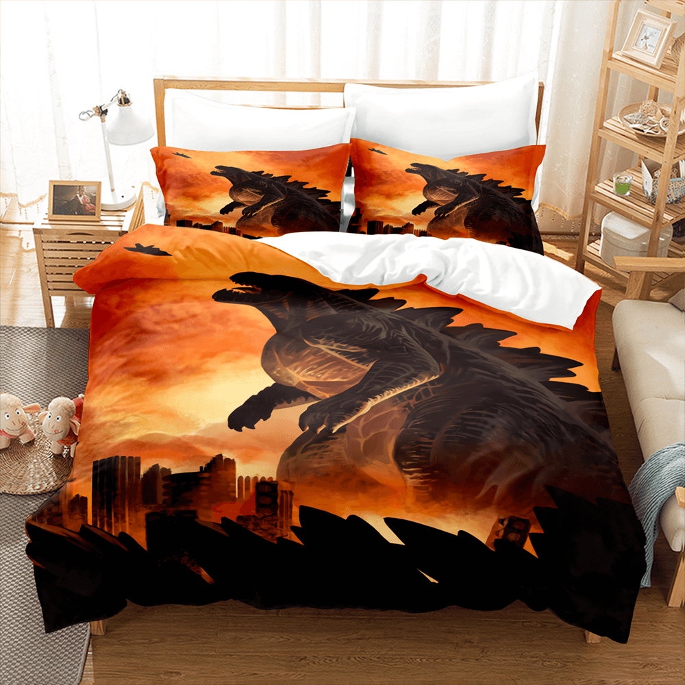 King Kong vs Godzilla Bedding Set Quilt Duvet Covers Bed Sheets Sets
