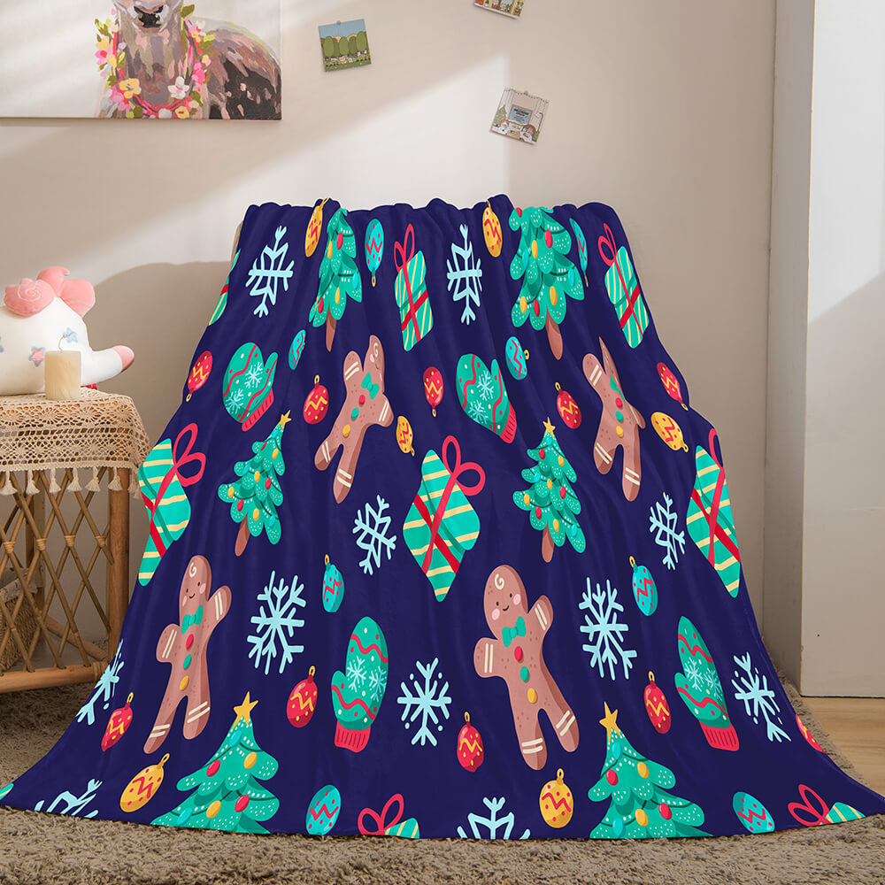 Merry Christmas Blanket Flannel Fleece Throw Quilt Wrap Nap Blanket