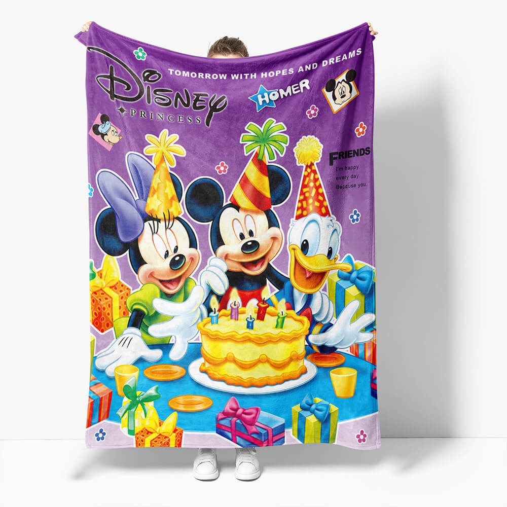 Mickey Mouse Minnie Mouse Flannel Fleece Blanket Throw Cosplay Blanket