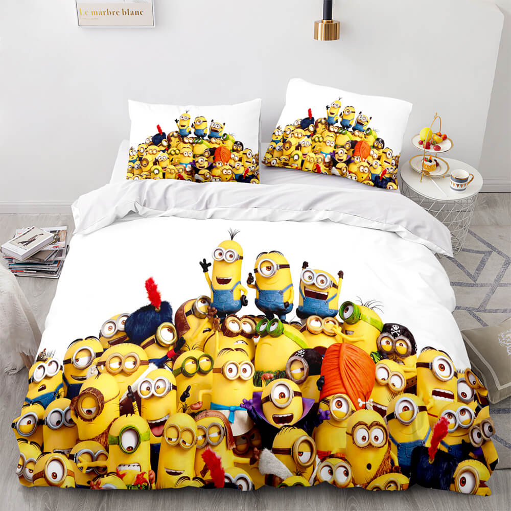 Minions Cosplay Kids Bedding Set UK Quilt Duvet Covers Bed Sheets Set