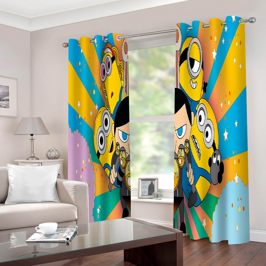 Minions The Rise of Gru Curtains Cosplay Blackout Window Drapes