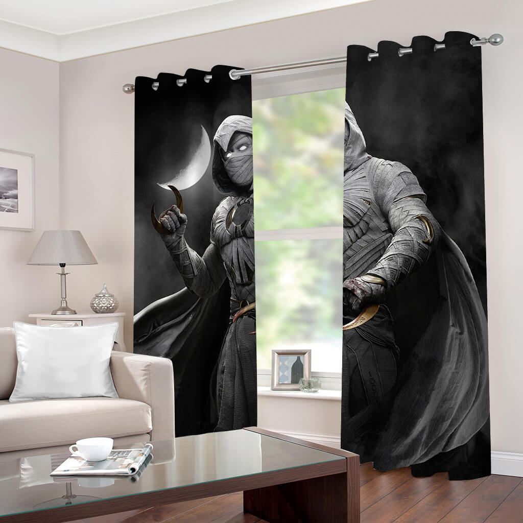 Moon Knight Curtains Cosplay Blackout Window Drapes for Room Decoration